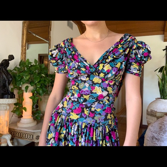 1930s patterned dress - Picture 1 of 4